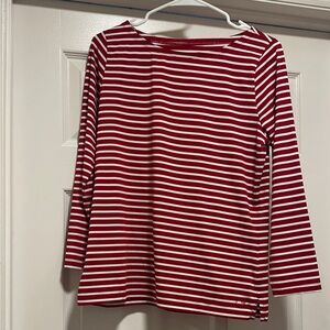 Vineyard Vines Striped Long Sleeve Tee in Red and White